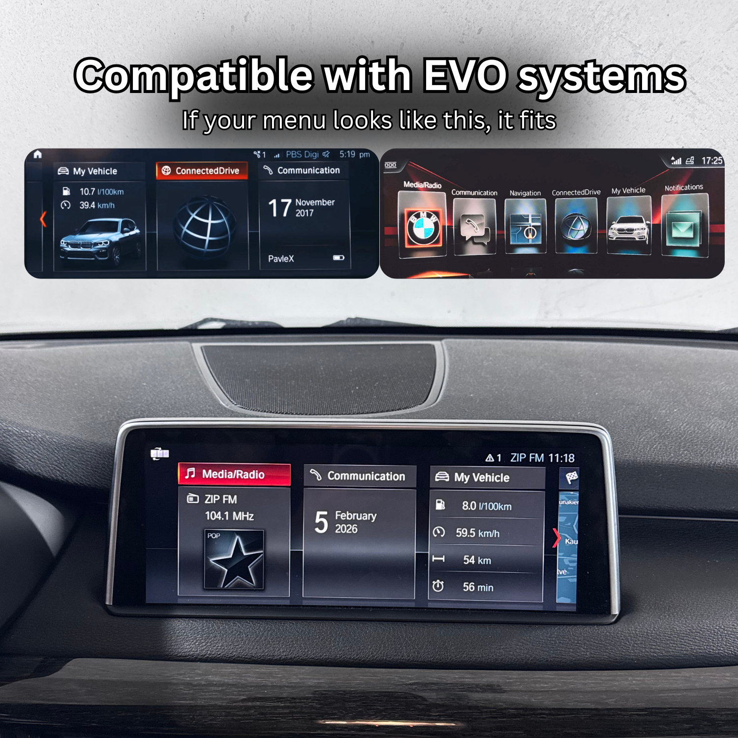 BMW Wireless CarPlay & Android Auto integration for EVO system (2016-2022)