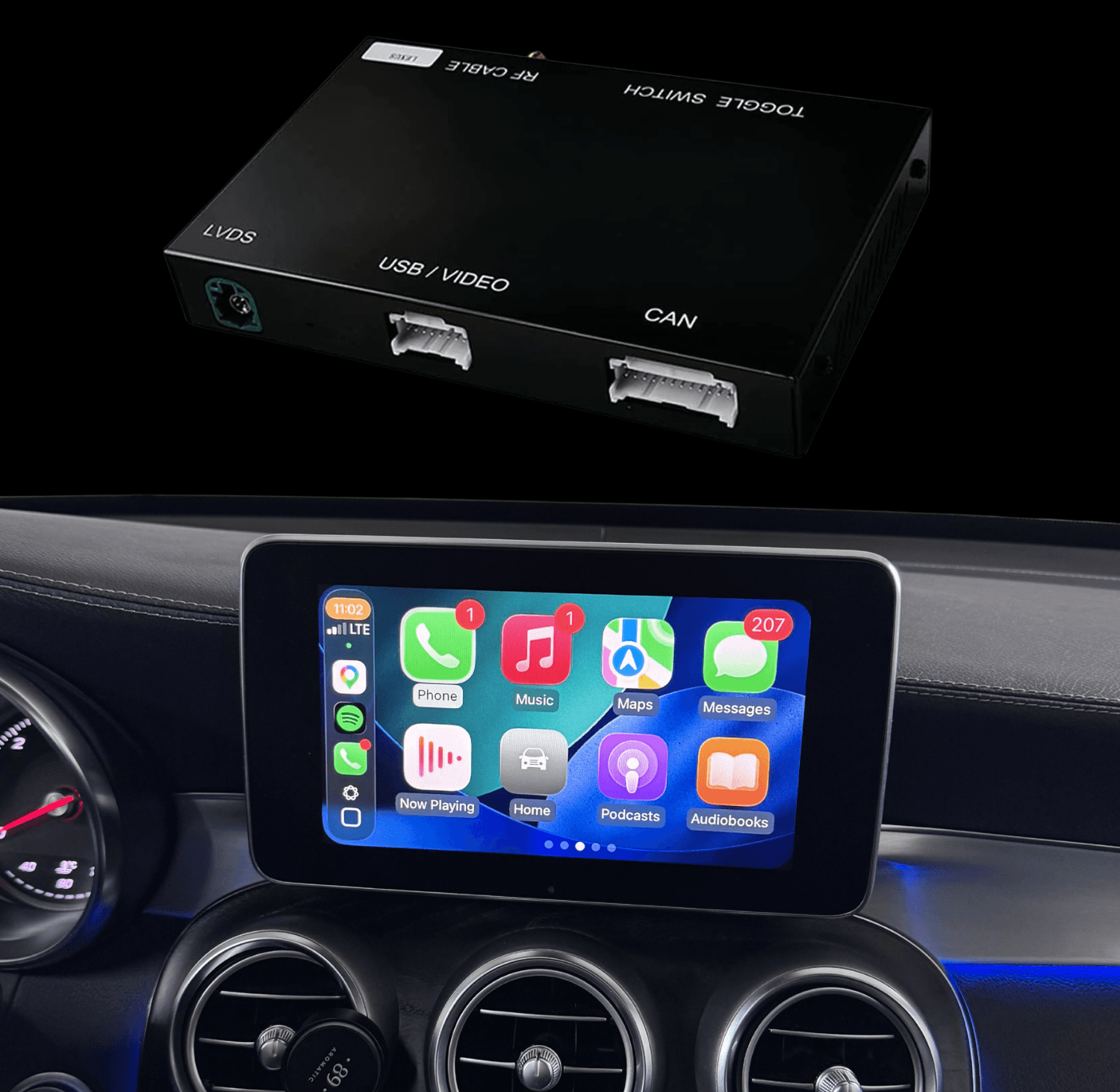 Mercedes-Benz Wireless CarPlay & Android Auto integration for NTG 4.5 / 4.7 / 5.0 system (2012-2020)