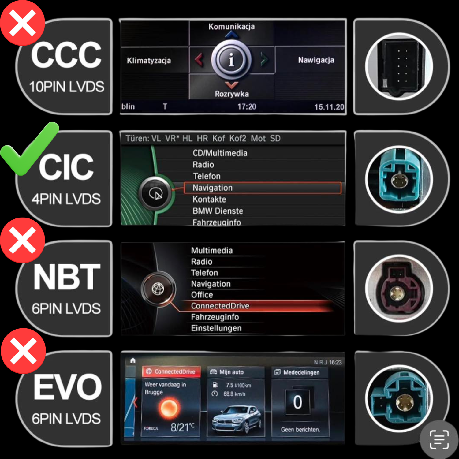 BMW Wireless Apple CarPlay & Android Auto module for CIC system
