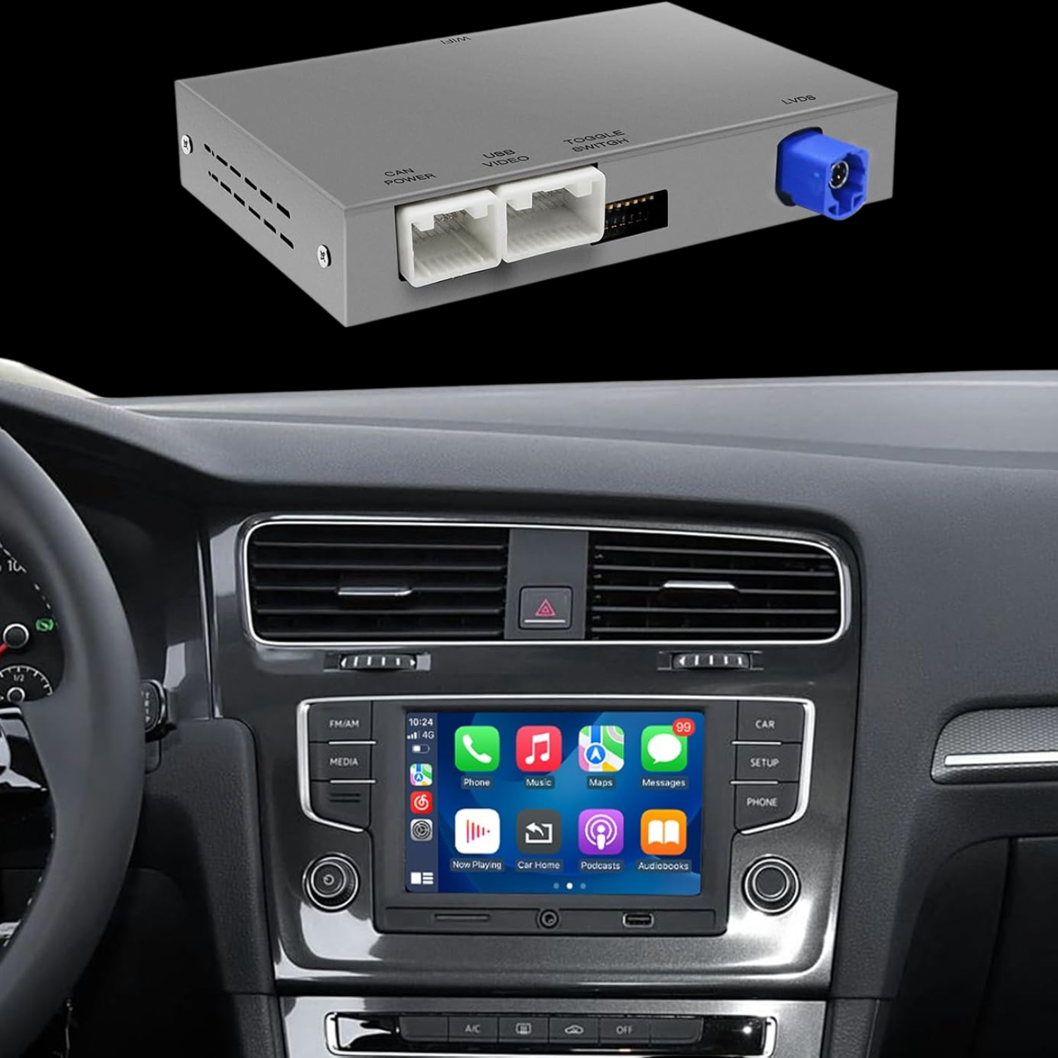 Volkswagen / Skoda with MIB MIB2 system Wireless Apple CarPlay & Android Auto module